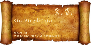 Kis Virgínia névjegykártya
